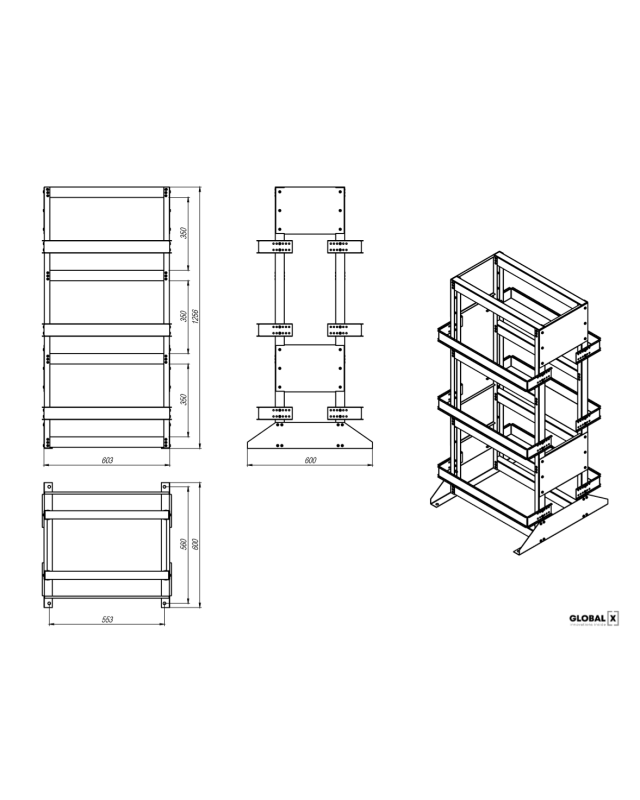 Стійка на 12 батарей