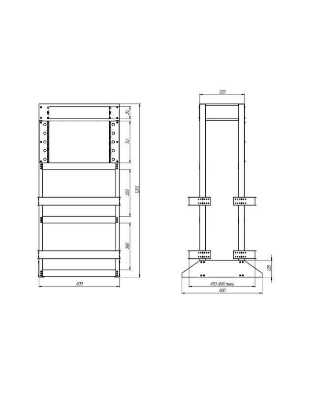Стійка на 8 батарей та систему живлення